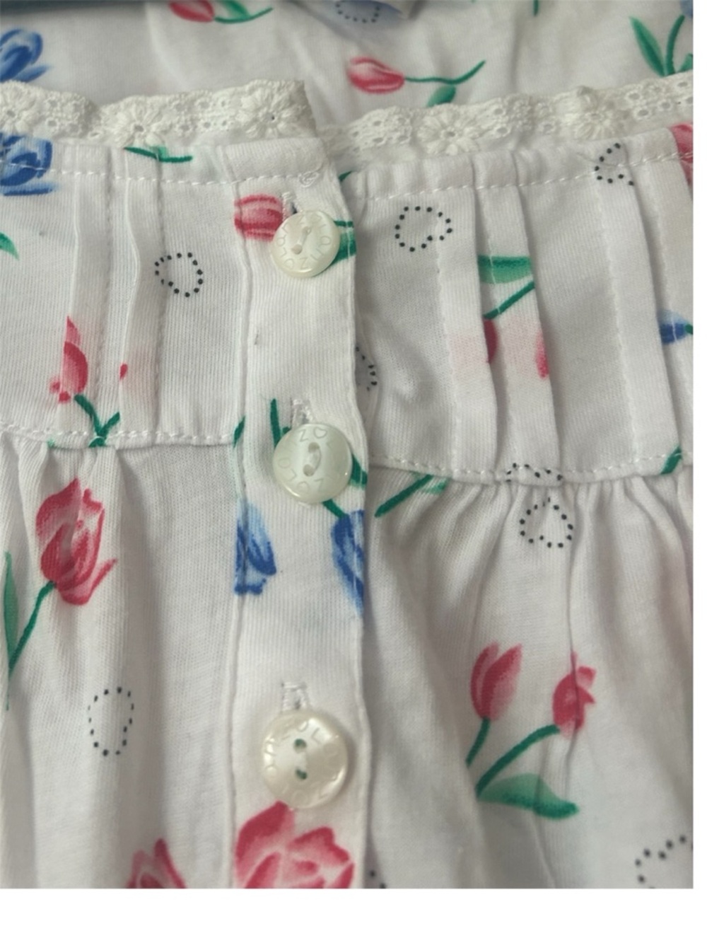 NEW Lanz of Salzburg White Floral Classic Cozy Cotton Nightgown NWOT - Picture 7 of 10